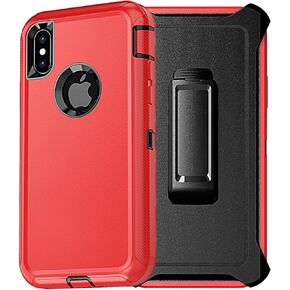 YmhxcY for iPhone Xs Max Case, 3-Layer Full Body Protection Shockproof Drop-Proof Heavy Duty Phone Case with Belt Clip Kickstand for iPhone Xs Max 6.5"-Black