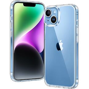 FNTCASE for iPhone 14 Plus Case: iPhone 15 Plus Phone Clear Case Military Grade Drop Protection Anti Yellowing Cell Phone Cover - Rugged Shockproof Protective Bumper Transparent Cases(Clear)