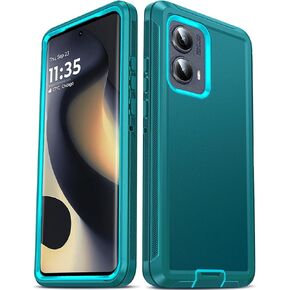 LeYi for Motorola-Edge-2024 Case: Moto Edge-2024 Cover【NOT FIT Edge 50/ G 5G 2024】 3 in 1 Rugged, Military Grade Dust Drop Shockproof Protective Cell Phone Android Funda para Edge2024 6.6", Teal