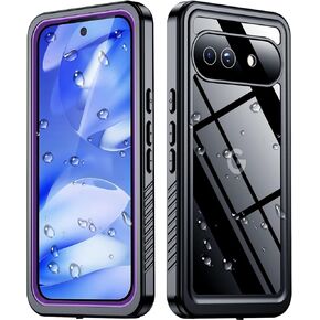 SPIDERCASE for Google Pixel 9a Case Waterproof, Built-in Lens & Screen Protector [Military Grade Shockproof] [IP68 Underwater] [360°Full Body Protection] Rugged Case for Pixel 9a 6.3'', Black