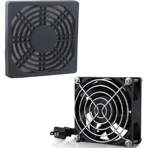 Wathai EC 80mm Fan 110v 120v 220v 240v with AC Plug and 80mm Fan Cover for DIY Cooling