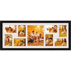 WIFTREY 2 Pack 4x6 Picture Frames Collage with 9 Openings, Display Eight 4 x 6 Pictures and One 8x10 Photos for Wall Mounting, Black