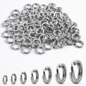 حلقات Silanon Fishing Splish Rings Stainsal Steel Rings Flated Flated Hyber Wire Slapps for Fishing Fishing Lures Slap Snap Rings Malewater Technector 22-145lb 100pcs
