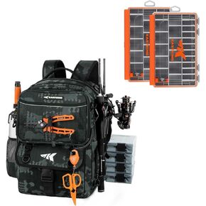 KastKing BaitSpace 50L Fishing Tackle Backpack and HyperSeal Waterproof Tackle Box