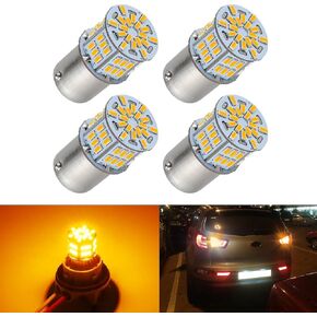4PCS 3157 LED Bulb Brake Tail Light 12V-24V Super Bright 3156 3056 3057 3047 LED Replacement Light Kit Set for Car Tail Brake Turn Signal Lights - Brilliant Red