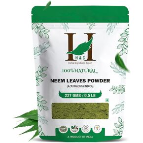 H&C Natural Neem Leaves Powder, 227 Grams (1/2 lb)