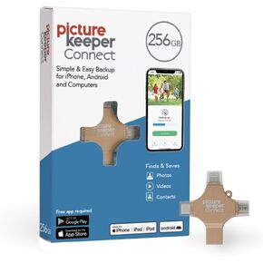 Picture Keeper Connect Photo & Video USB Flash Drive for Apple, Android & PC Devices, 256GB Thumb Drive