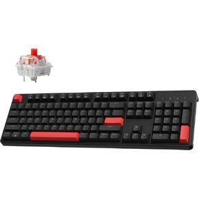 X3 Wired Mechanical Gaming Keyboard, 100% Layout with QMK/VIA Programmable Keyboard, Red Switch，Red Backlit for Windows