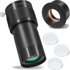 Alstar 2" ED 2X Dual Power Telescope Barlow Lens - Bundle with - 2-Inch 3 Pcs Dust Caps
