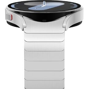 NewWays for Samsung Galaxy Watch Bands 7/6/ 5/ 5Pro Band Gapless 45 40 44mm, No Gap Strap Stainless Steel Classy Elegant Military Rugged Metal Link Bracelet for Men