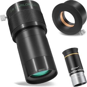 Alstar 2" ED 2X Telescope Barlow Lens - Bundle with - 1.25" 6mm 66-Degree Telescope Eyepiece