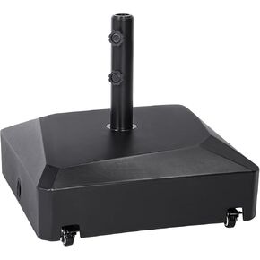 55 lb Capacity Umbrella Base Stand,Fillable Round Sunburst Plastic Patio Umbrella Base, Pole Holder for Outdoor,Lawn,Garden,Yard,Deck,Adjustment Knob(Black).