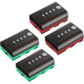 4 PACK 2600mAh LP-E6P Replacement Battery, Type-C Charging, Quick Battery Level Check Compatible with Canon EOS R R5 R5 II R6 R6 II R7 5D II III IV 5DS R 6D 6D II 7D 7D II 60D 60Da 70D 80D 90D