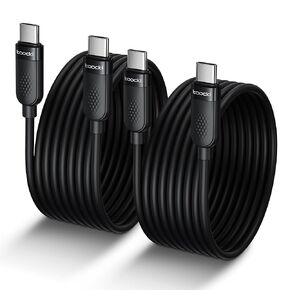 USB C Cable [2Pack,10ft] 60W Fast Charging Type C Silicone Cord Compatible with iPhone 16 15 Pro Max, iPad Pro, Samsung Galaxy S24 S23, Switch, MacBook Air, Pixel (Black+White)