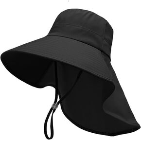 Women's Summer Visor with Neck Flap Shawl Large Brim Fisherman's Hat UV Protection Mountain Hiking Bike Hat