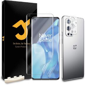 2+2pcs for OnePlus 9 Pro Screen Protector (Not Tempered Glass),2 Flexible TPU Film with 2 Glass Camera Lens Protector, Self-Healing, Bubble-Free, Easy Install, Compatible with Curved Edges and Cases