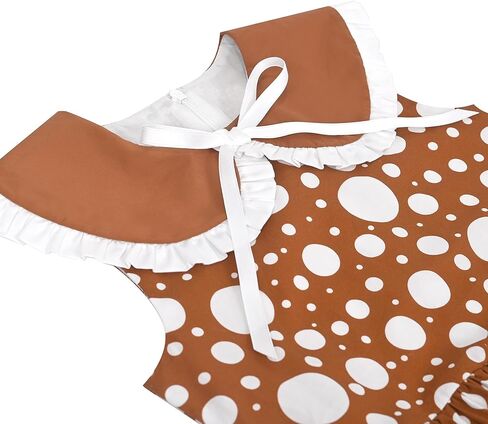 فستان بناتي من Sunny Fashion مصنوع من القطن بجيب منقط أزرق مطوي صيفي بدون أكمام in Kuwait