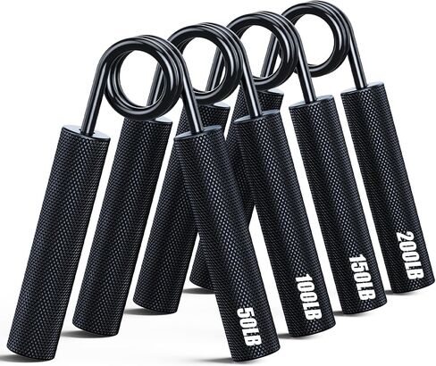 Grip Strength Trainer 4 Pack,50LB-200LB Metal Hand Grip Strengthener,Non-Slip Heavy-Duty Forearm Exerciser,Hand Gripper for Muscle Building and Hand Rehabilitation Exercising in Saudi Arabia
