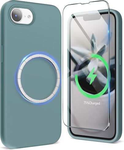 SURPHY for iPhone 17e Case & for iPhone 16e Case Compatible with MagSafe, with Screen Protector, Liquid Silicone Phone Cases (Ultramarine) in Kuwait