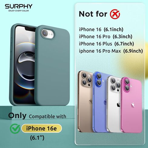SURPHY for iPhone 17e Case & for iPhone 16e Case Compatible with MagSafe, with Screen Protector, Liquid Silicone Phone Cases (Ultramarine) in Kuwait