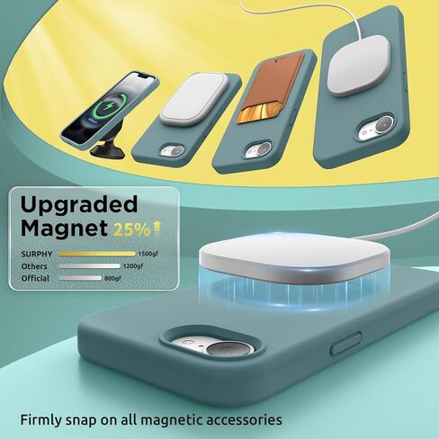 SURPHY for iPhone 17e Case & for iPhone 16e Case Compatible with MagSafe, with Screen Protector, Liquid Silicone Phone Cases (Ultramarine) in Kuwait