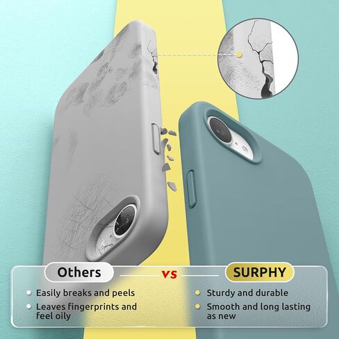 SURPHY for iPhone 17e Case & for iPhone 16e Case Compatible with MagSafe, with Screen Protector, Liquid Silicone Phone Cases (Ultramarine) in Kuwait