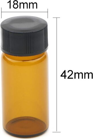 jiuwu 10 Pack Glass Vials with Screw Caps，Amber Small Vials,10 Ml Glass Vials,Glass Bottles for Sample,Essential Oil,Perfume,Liquid Sampling Sample in Kuwait