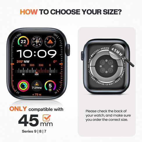 Goton Waterproof Case with Band Compatible for Apple Watch Bands 45mm 44mm Series 9 8 7 6 5 4 SE with Screen Protector, Rugged Face Cover Back Bumper Sport Strap for iWatch 45 44 mm Men in Saudi Arabia