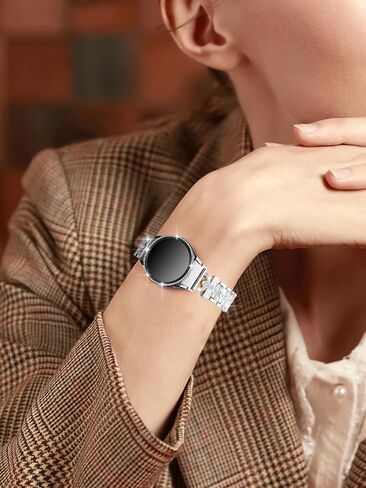 Watbro Metal Watch Band Compatible with Samsung Galaxy Watch 4&5&6 40mm 44mm, 20mm Band with Glitter Screen Protector Case, Luxury Bling D-Shape watch strap for Women in Saudi Arabia