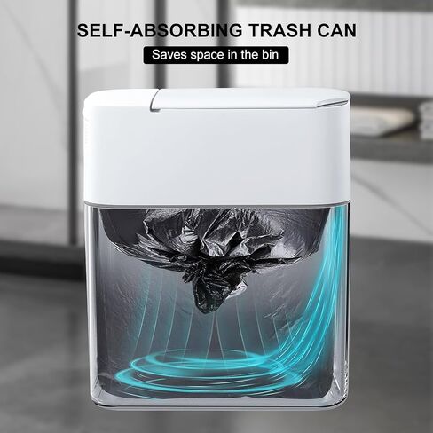 JOYBOS Small Bathroom Trash Cans with Lids,3.8 Gallon Slim White Plastic Automatic Garbage Can,Narrow Motion Sensor Waterproof Trash Bin for Bedroom, Toilet,Office in Saudi Arabia