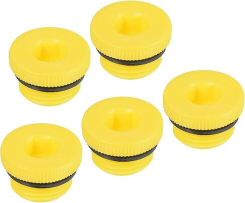 PATIKIL Hold Plugs G1/8, 5 Pack PP Plastic Male Threaded Hex Socket Sealing Screw End Cap, Yellow in Saudi Arabia