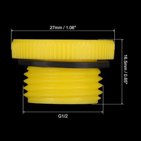 PATIKIL Hold Plugs G1/8, 5 Pack PP Plastic Male Threaded Hex Socket Sealing Screw End Cap, Yellow in Saudi Arabia
