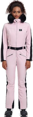 GS SNOWING Women's Ski Suit One Piece Snowsuits Insulated Waterproof Windproof Slim Winter Outdoor Onesies Ski Outfits Jumpsuits Rose XS in Kuwait