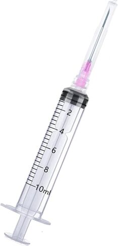25 Pack 10ml Plastic Syringes with 18Ga, for Scientific Labs, Industrial Dispensing and Liquid Measuring Syringe Tools, Individually Sealed Packaging in Kuwait