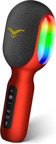 ميكروفون كاريوكي لاسلكي بلوتوث، مكبر صوت محمول 5 في 1 مع أضواء RGB ديناميكية، آلة كاريوكي صغيرة للسيارة والسفر والحفلات المنزلية وتسجيل الموسيقى والغناء الثنائي، هدية للأطفال البالغين in Kuwait