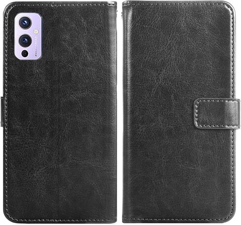 Asuwish Compatible with OnePlus 9 OnePlus9 5G Wallet Case Tempered Glass Screen Protector Leather Flip Cover Card Holder Stand Cell Phone Cases for One Plus9 On 1 Plus 1plus One+ 1+ 1+9 Nine Blue in Saudi Arabia