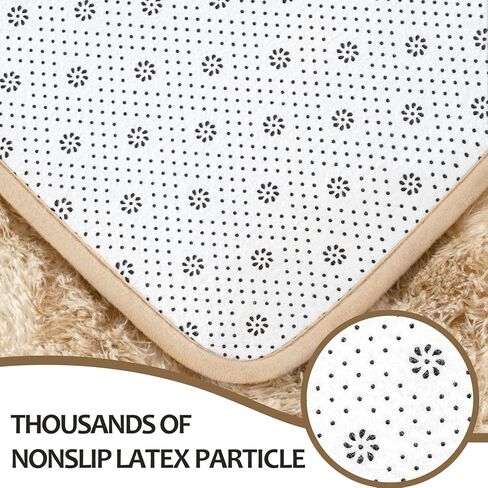 4x6 Large Area Rugs for Living Room, Super Soft Fluffy Modern Bedroom Rug, Tie-Dyed Beige Indoor Shag Fuzzy Carpets for Girls Kids Nursery Room Home Decor in Kuwait