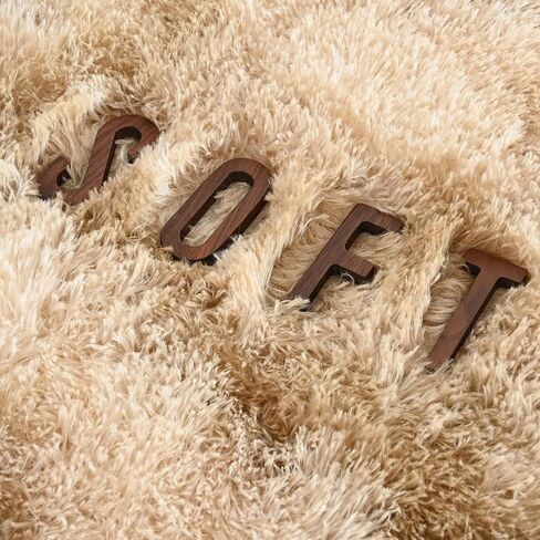 4x6 Large Area Rugs for Living Room, Super Soft Fluffy Modern Bedroom Rug, Tie-Dyed Beige Indoor Shag Fuzzy Carpets for Girls Kids Nursery Room Home Decor in Kuwait