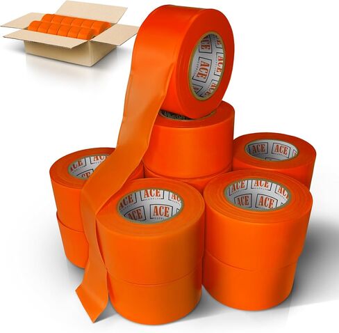 Orange Flagging Tape Survey Tape - Non-Adhesive Surveyors Tape - 2 Pack - 1.5" Width, 150' Length, 2 Mil - Marker Tape Flagging Ribbon in Kuwait