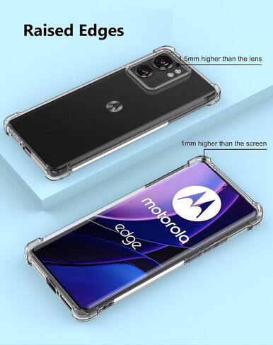 حالة Motorola Edge Plus 2022 / Edge Plus 5G UW 2022 ، غطاء واضح بلوري مع مصد الزاوية المعززة النحيف الملاء in Kuwait