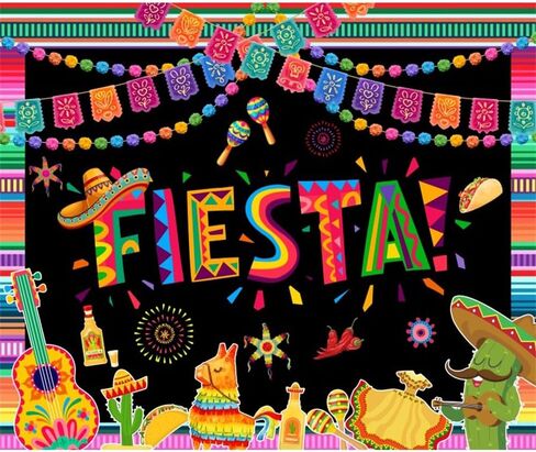 ييل المكسيكي فييستا خلفية الغيتار الصبار سينكو دي مايو حفلة خلفية ملونة مخططة العلم ديكورات الكرنفال يوم الخلفية يوم الكعكة الميتة كشك صورة 10 × 8 قدم in Kuwait