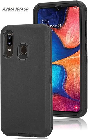 ANNYMALL DEFENDER ARMOR CASE لـ Samsung Galaxy A20/A30/A50 - واقي شاشة مدمج - أسود in Kuwait