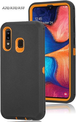 ANNYMALL DEFENDER ARMOR CASE لـ Samsung Galaxy A20/A30/A50 - واقي شاشة مدمج - أسود in Kuwait