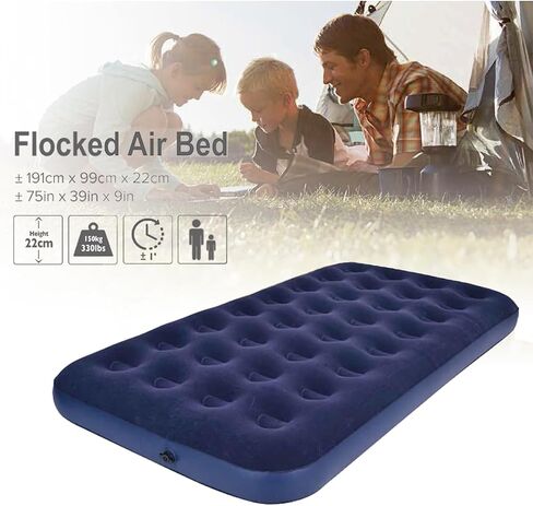 Single Camping Air Mattress Inflatable Air Bed with Flocked Top for Indoor or Outdoor in Saudi Arabia