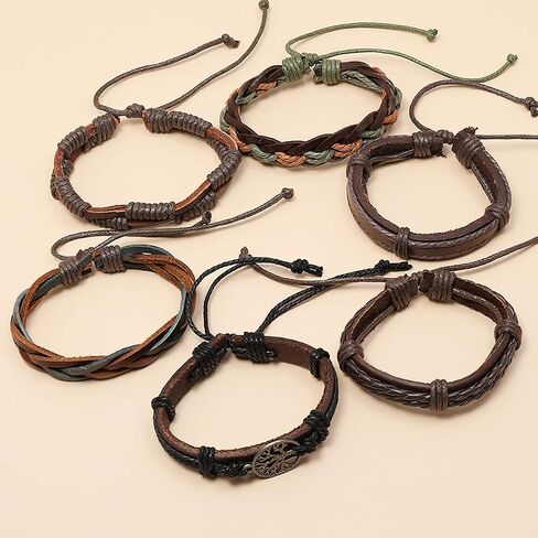 Handmade Leather Bracelet Punk Wristband Set Adjustable Cuff Buckle Belt (Rivet) in Saudi Arabia