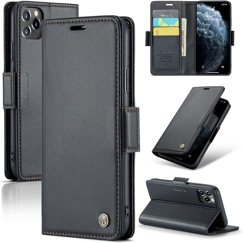 Aupai for iPhone 16 Pro Wallet Case مع حامل بطاقة الائتمان ، PU Leather RFID يمنع Folio Folio Flip Kickstand Clasp Clasp Protection Wover for Women Men 6.3 Inch Wine Red in Kuwait