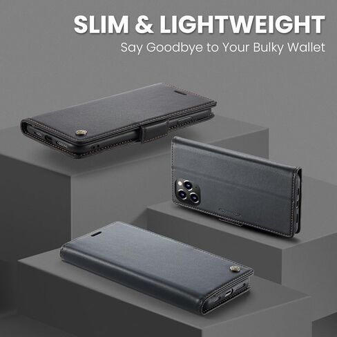 Aupai for iPhone 16 Pro Wallet Case مع حامل بطاقة الائتمان ، PU Leather RFID يمنع Folio Folio Flip Kickstand Clasp Clasp Protection Wover for Women Men 6.3 Inch Wine Red in Kuwait