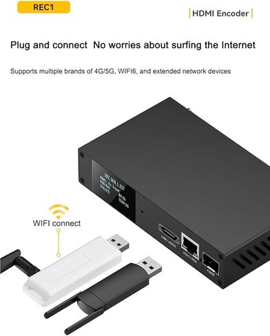 WayPonDEV Link Pi REC1 4K 1080P HDMI Recorder Encoder, 4KP60 SRT NDI Decoder, 2GB DDR4 RAM 8GB eMMC, 1080P HD Video Encoder for YouTube Facebook Twitch Live Broadcasting (REC1 Kit1) in Kuwait