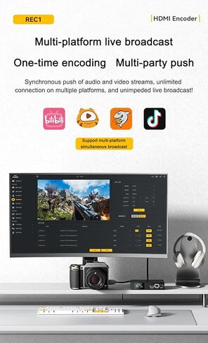 WayPonDEV Link Pi REC1 4K 1080P HDMI Recorder Encoder, 4KP60 SRT NDI Decoder, 2GB DDR4 RAM 8GB eMMC, 1080P HD Video Encoder for YouTube Facebook Twitch Live Broadcasting (REC1 Kit1) in Kuwait