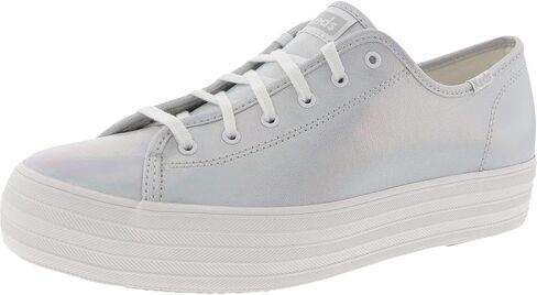 Keds Women's Triple Kick Leather Sneaker, White/Black Bottom Foxing Stripe, 7.5 in Kuwait